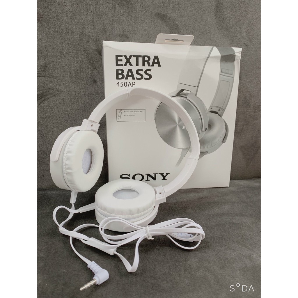 [Free Ship ] Tai Nghe Chụp Sony Extrbas 450AP , Tai nghe chụp tai, Có mic + Âm thanh bass cực chuẩn, Bảo hành 12 tháng