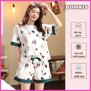 Đồ bộ ngủ nữ, bộ đồ ngủ mùa hè hình siêu dễ thương chất cotton siêu mát mềm mịn, free size dễ mặc chọn màu ngẫu nhiên