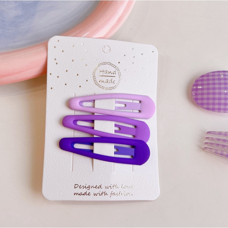 Bộ 3 kẹp tóc mái Hàn Quốc Pastel cute hottrend cặp tóc dạng bấm xinh đẹp giá rẻ