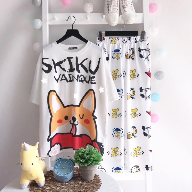 Áo Thun Tay Lở 3D  Phản Quang Chó Corgi/Overtee 3D Ảnh Thật