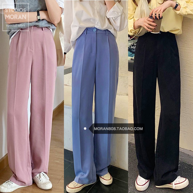 (ORDER) Quần âu nữ MORAN cạp cao ống suông rộng dài style retro Hàn Quốc  nhiều màu (HÀNG MỚI VỀ)