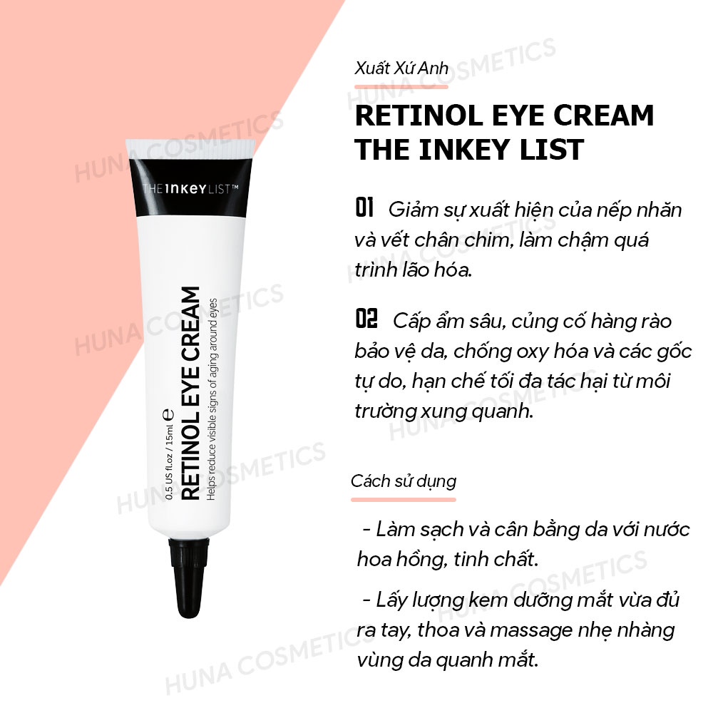 [BILL SEPHORA] KEM DƯỠNG MẮT THE INKEY LIST BRIGHTEN-I RETINOL CAFFEIN EYE CREAM 15ML (BILL ANH)