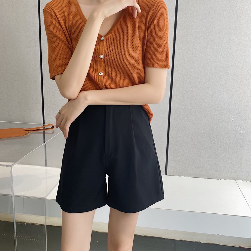 Quần Short Dáng Chữ A Ống Rộng Lưng Cao Thời Trang Mùa Hè Hàng Mới 2020 Dành Cho Bạn Nữ | BigBuy360 - bigbuy360.vn