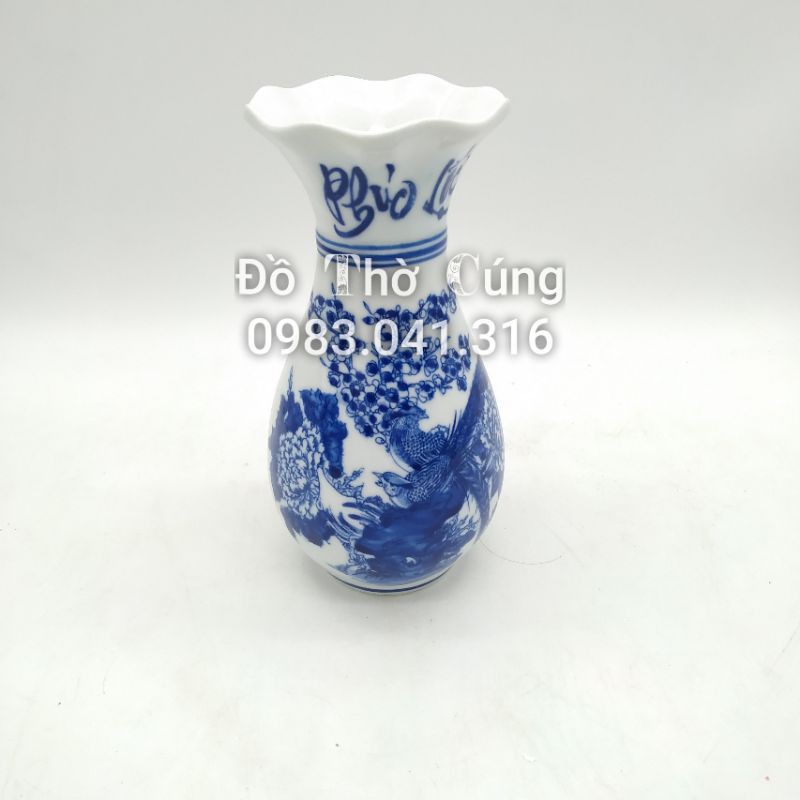 Bộ đồ thờ hoa sen thờ phật men lam Bát hương sen