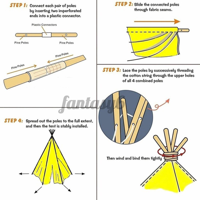 Lều Vải Canvas Phối Lông Thú Cho Bé Chơi Trong Nhà / Ngoài Trời