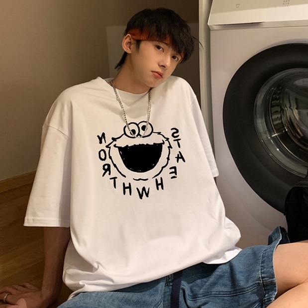 Áo Thun Tay Ngắn Dáng Rộng Phong Cách Harajuku Thời Trang Mùa Hè Cho Nam