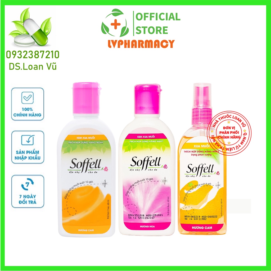 CHỐNG MUỖI SOFFELL - BẢO VỆ MUỖI CHO CẢ GIA ĐÌNH (KEM VÀ XỊT)