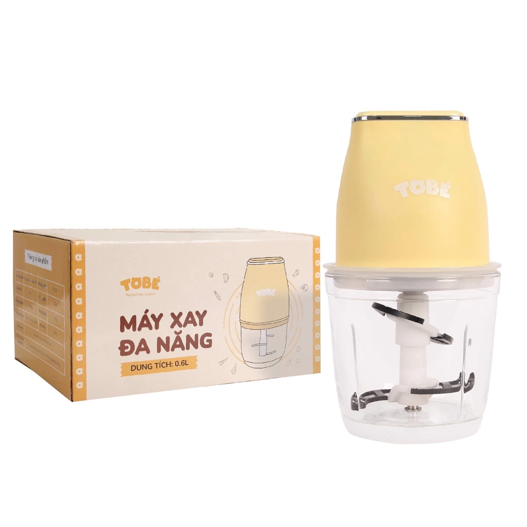 Máy xay đa năng chính hãng ToBé dung tích 0,6l cối xay thủy tinh phù hợp với việc chế biến đồ ăn dặm cho bé-BaByC