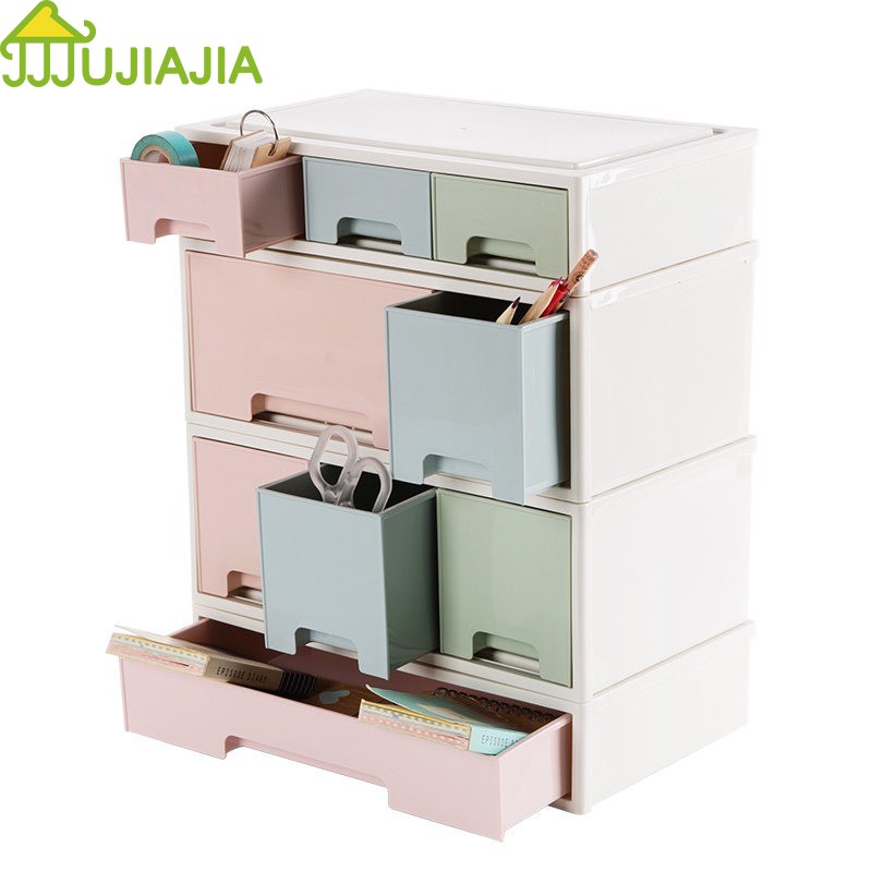 Hộp ngăn kéo JUJIAJIA đựng đồ nhiều lớp bằng nhựa PP
