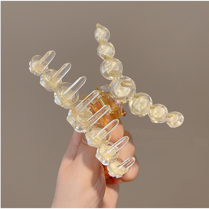 Mới phổ biến thời trang hoa trà kẹp trong mờ một từ hoa hồng cá mập kẹp hoa ngọt ngào phù hợp tất cả các phụ kiện tóc kẹp tóc nữ