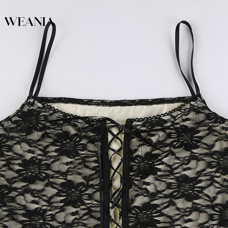 Áo Tank Top Hở Lưng Phối Ren Hai Lớp Gợi Cảm D0322