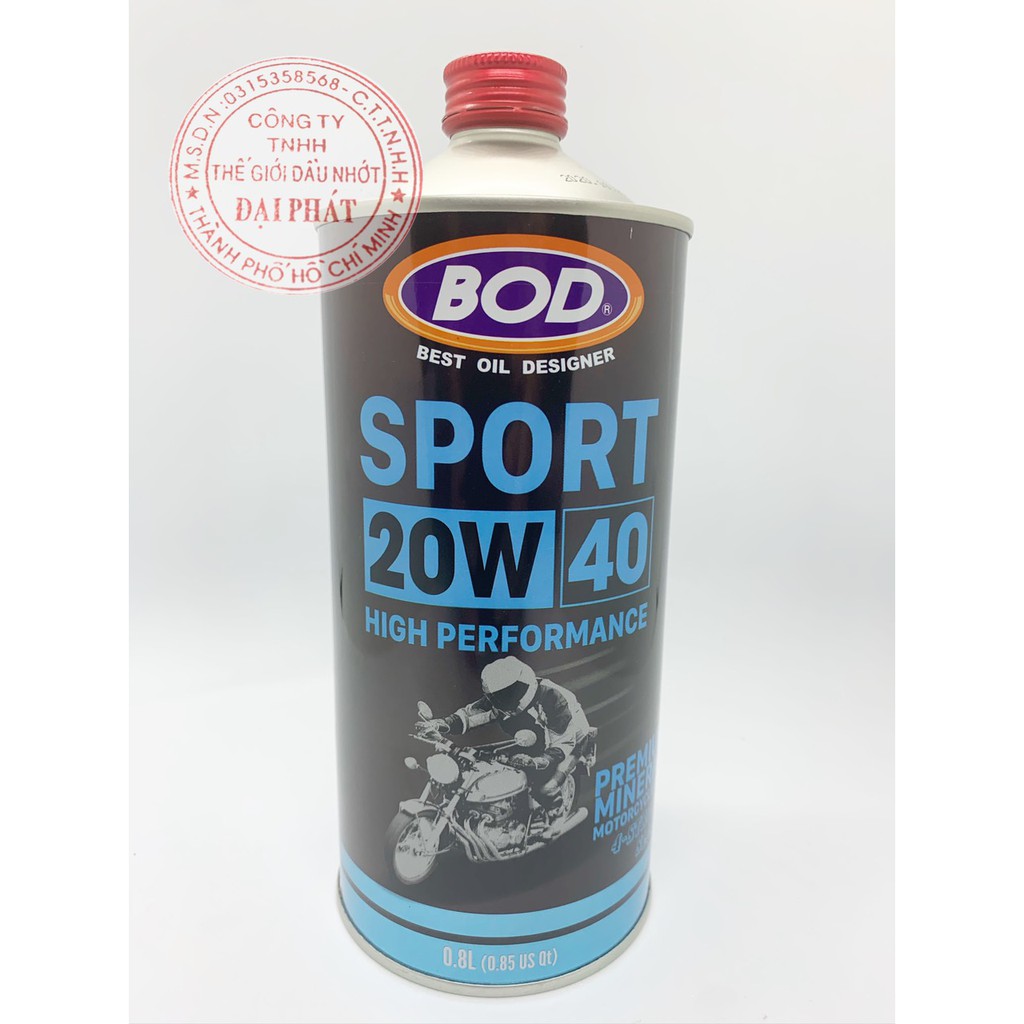 Dầu nhớt nhập khẩu 100% BOD Sport 20w40 bản nâng cấp mới nhất