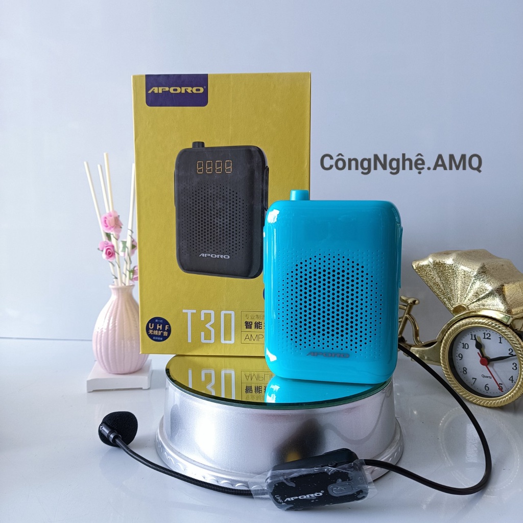 Máy trợ giảng không dây APORO T30 UHF - Bluetooth 5.0 - Công suất 20W - Thiết kế gọn nhẹ