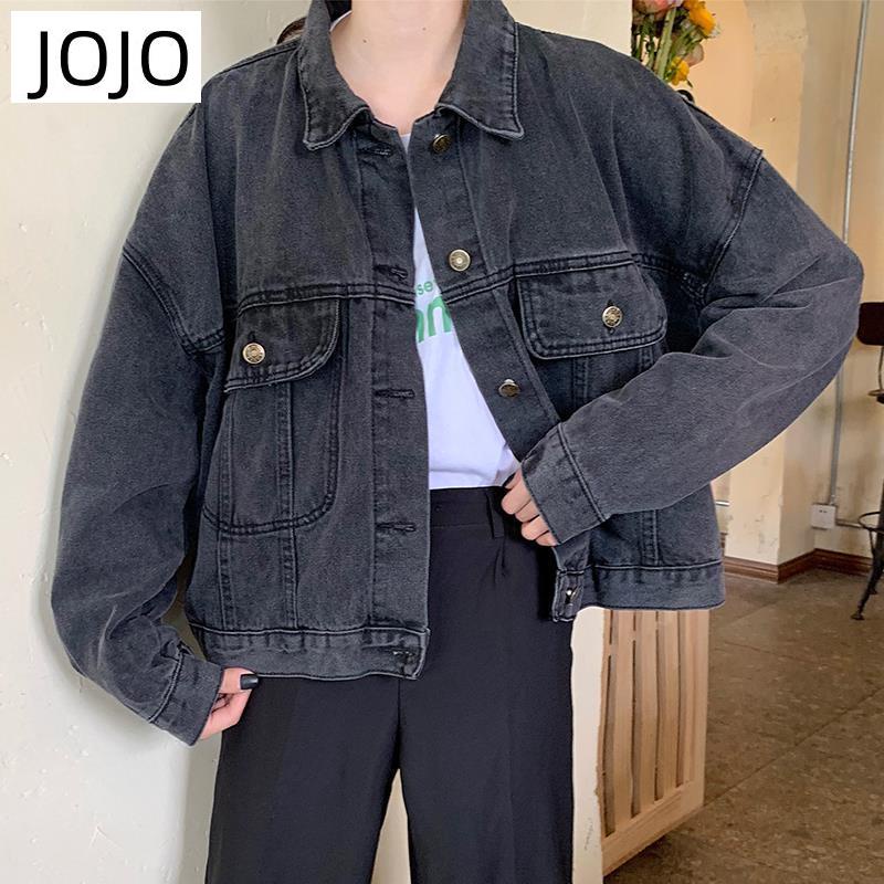 Áo Khoác Jeans Lửng Tay Dài Thời Trang Dành Cho Nữ