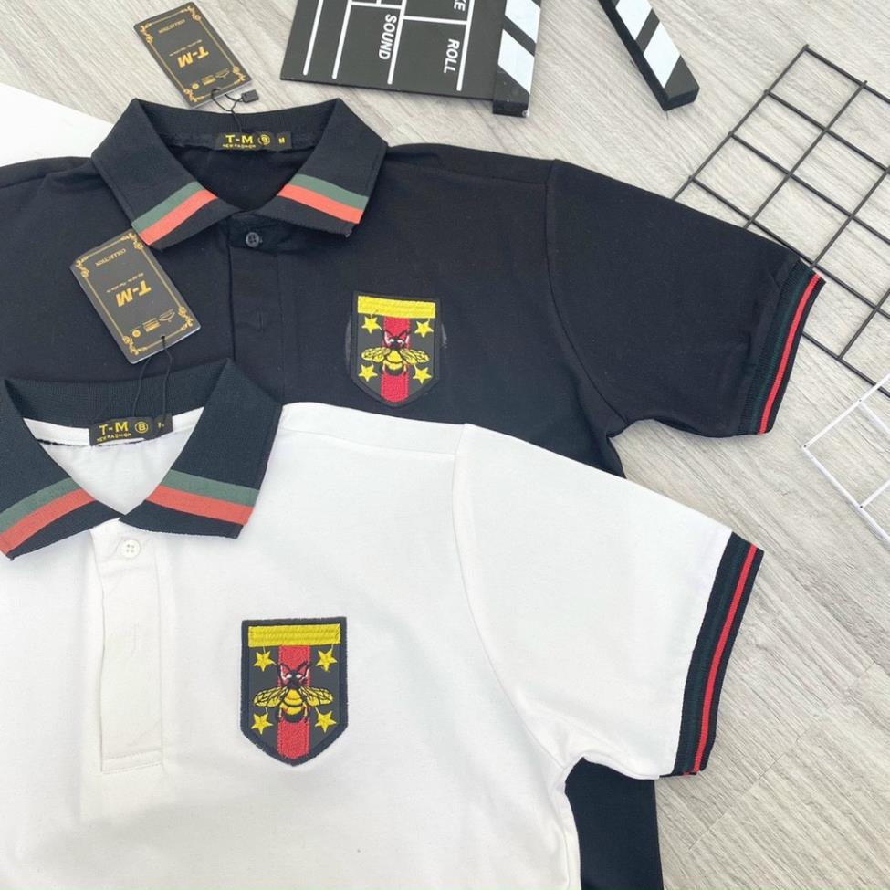 Áo thun Nam Nữ ⚡FREE SHIP⚡ Áo Polo cổ bẻ Gucci thêu ong ⚡