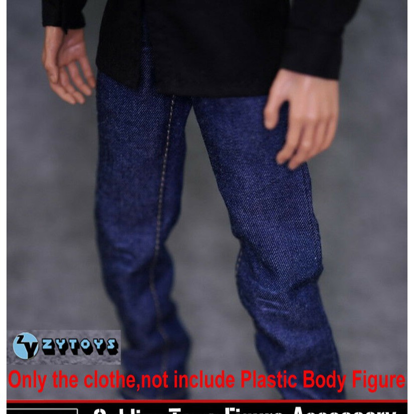 Set Áo Sơ Mi Đen + Quần Jean Tỉ Lệ 1: 6 Cho Mô Hình Nhân Vật 12 "