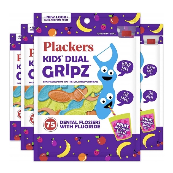 Chỉ nha khoa cho trẻ em Plackers Kids’ Dual Gripz, gói 75 cây USA