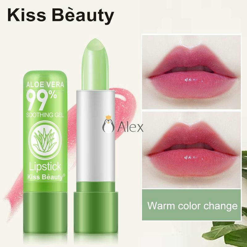 Son Dưỡng Môi Nha Đam Tự Nhiên Kiss Beauty Môi Hồng Căng Mịn Chuẩn Hotgir (Có tính năng đổi màu môi)