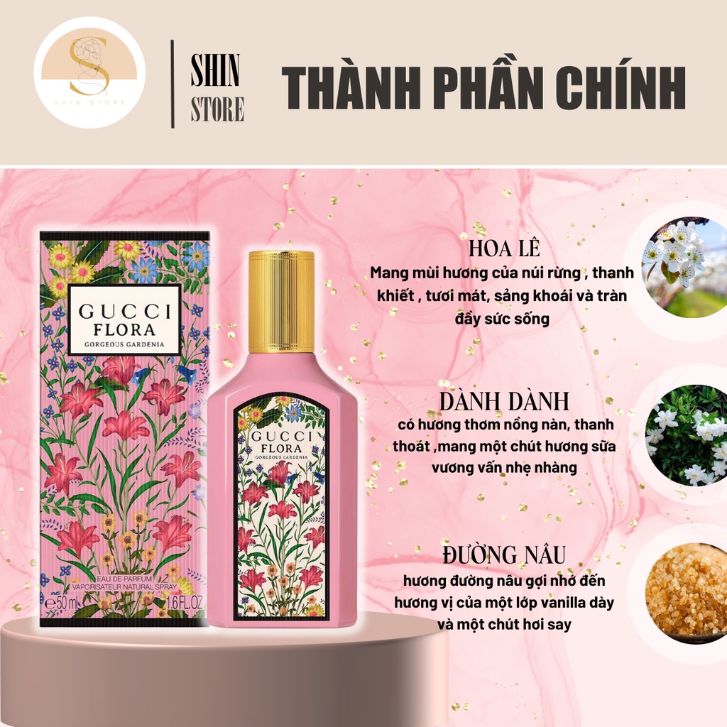 Nước Hoa Nữ Gucci Flora Gorgeous Gardenia EDP Dung Tích 100ml - Dầu Thơm Nữ Cao Cấp Ngọt Ngào, Gợi Cảm
