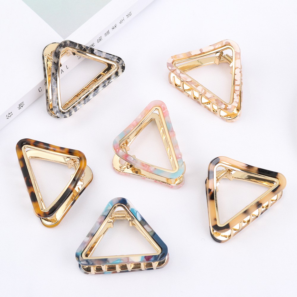 WATTLE Fashion Hair Claw Clip Strong Hold Hair Clamps Metal Hairpins Hair Accessories Women Girls Shinny Metal Barrette