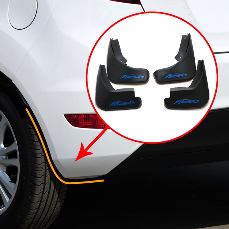 FENDER Set 4 Tấm Chắn Bùn Bằng Nhựa ABS Dành Cho Ô Tô Ford Fiesta 2009-2013