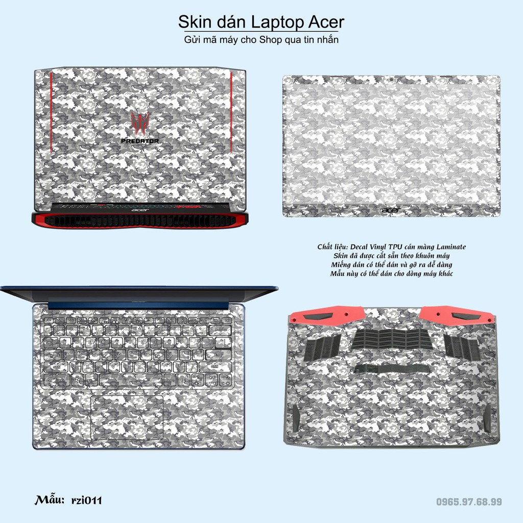 Skin dán Laptop Acer in hình rằn ri _nhiều mẫu 2 (inbox mã máy cho Shop)