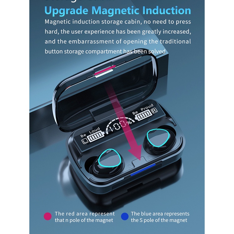 Tai Nghe Không Dây M10 Bluetooth 5.1 Tương Thích Chống Nước 9D Hifi