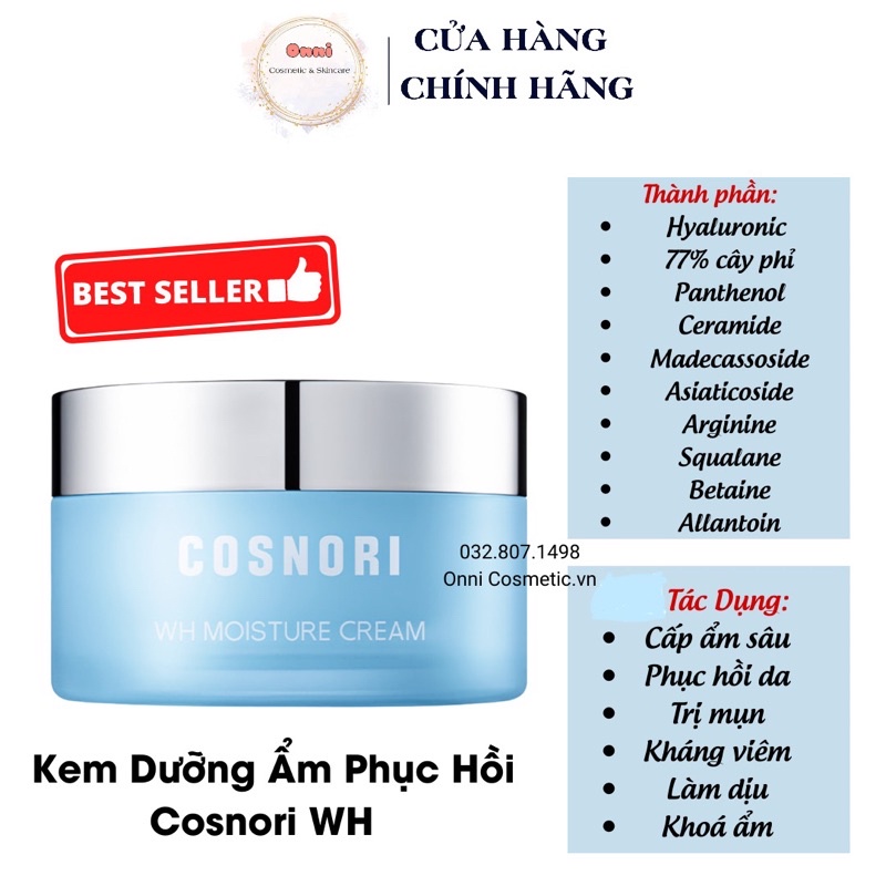 Kem dưỡng ẩm phục hồi COSNORI WH MOISTURE CREAM 50ml