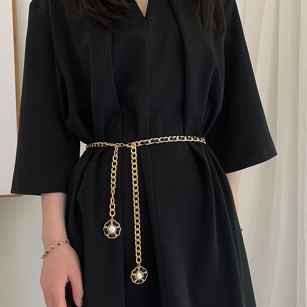 Thắt Lưng Da PU Phối Hoa Và Tua Rua Phong Cách Gothic Thời Trang Độc Đáo Cho Nữ