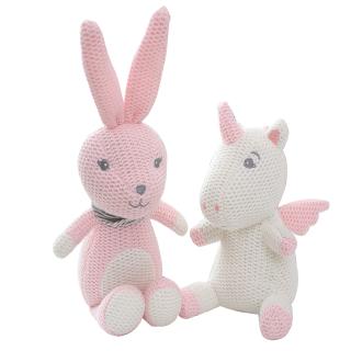 ღ♛ღCreative Stuffed and Plush Animals Toy Knitted Animal Doll Baby Comfort Rattle Doll