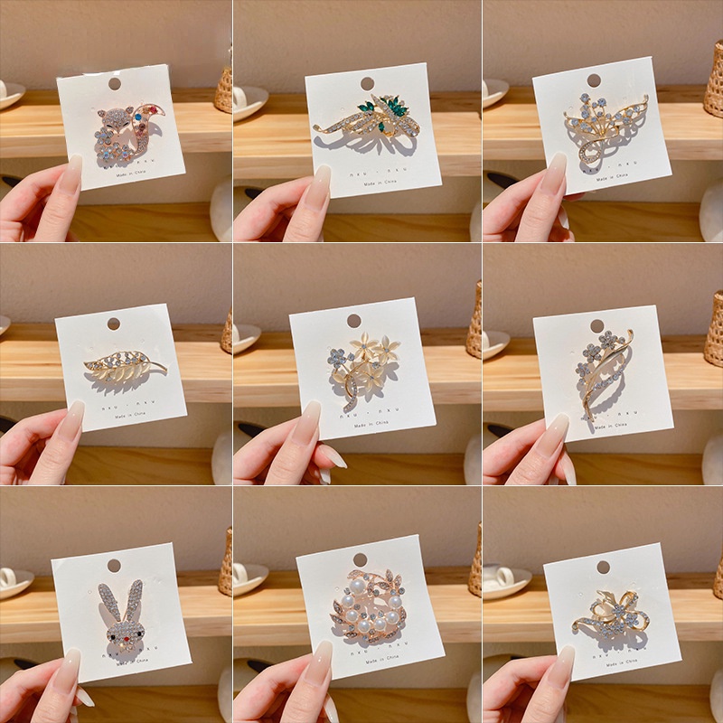 Trâm Cài Áo Hợp Kim Hình Hoa Đính Đá Thời Trang Dễ Phối Đồ