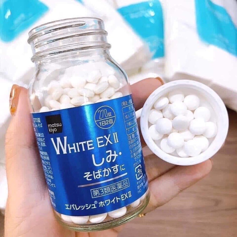 (video mua hàng) Viên uống trắng da Skin White EX II 270 viên Nhật Bản