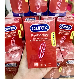 [SỈ-MẪUMƠÍ] Bao cao su Durex Fetherlite SIÊU MỎNG của Úc - Hộp 30 chiếc bao cao su latex tự nhiên