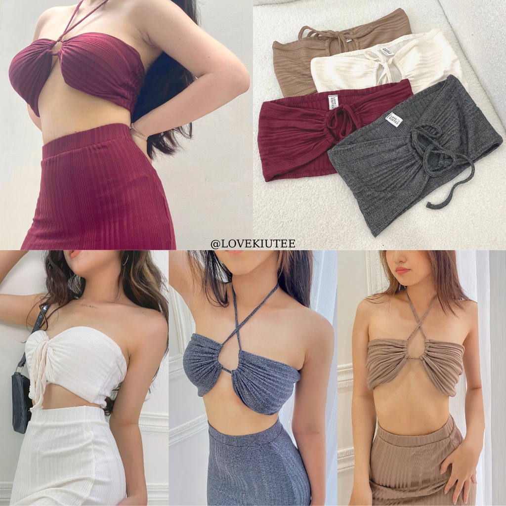 Áo ống ngắn kiểu cột dây cổ Dreamer Tube Top vải co dãn nhiều LOVEKIUTEE