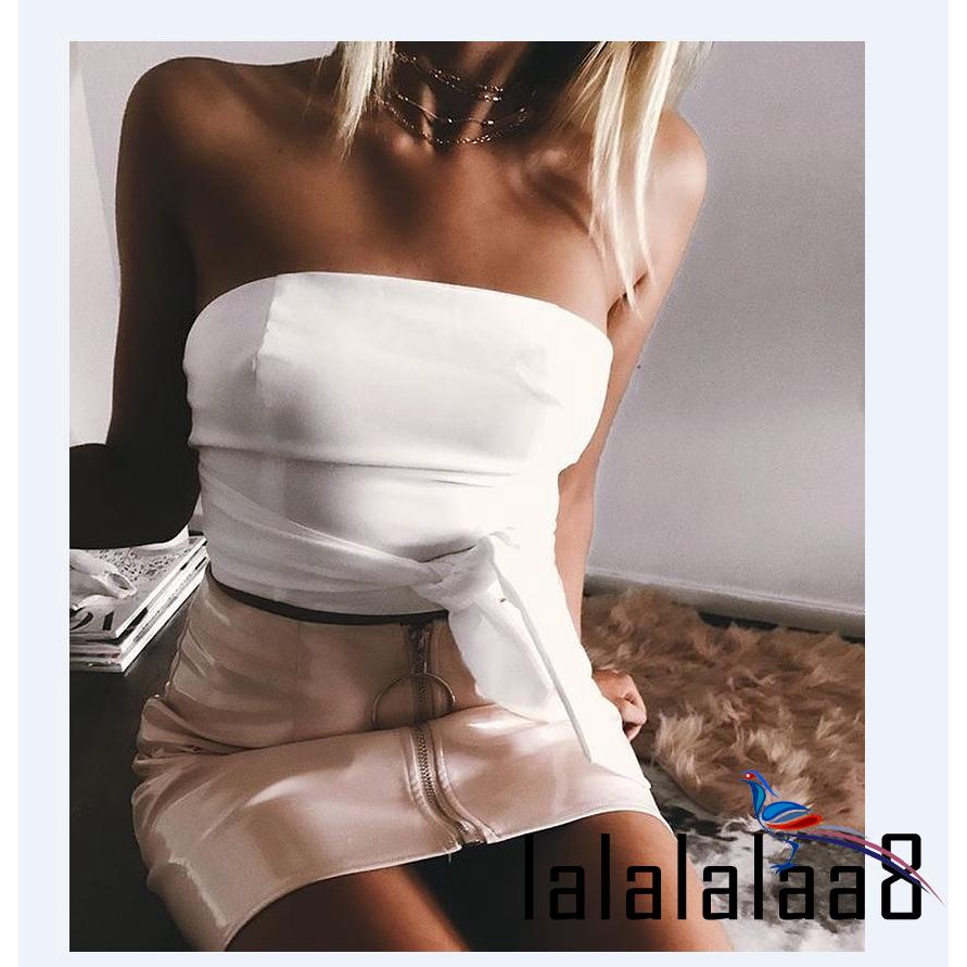 Chân váy da PU lưng cao phối khóa kéo thời trang cho nữ | BigBuy360 - bigbuy360.vn