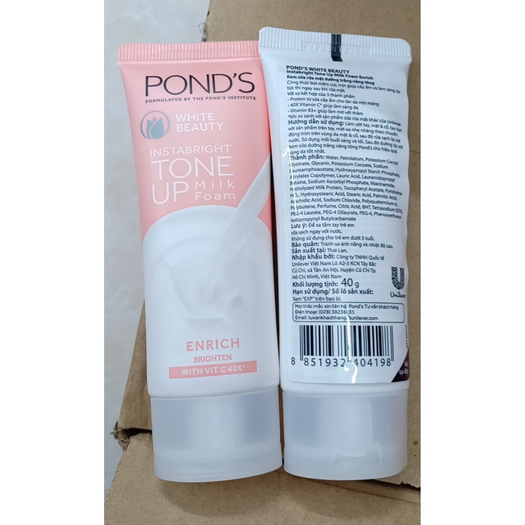 Kem Sữa Rửa Mặt Dưỡng Trắng Nâng Tông Ponds White Beauty Tone Up 40gr