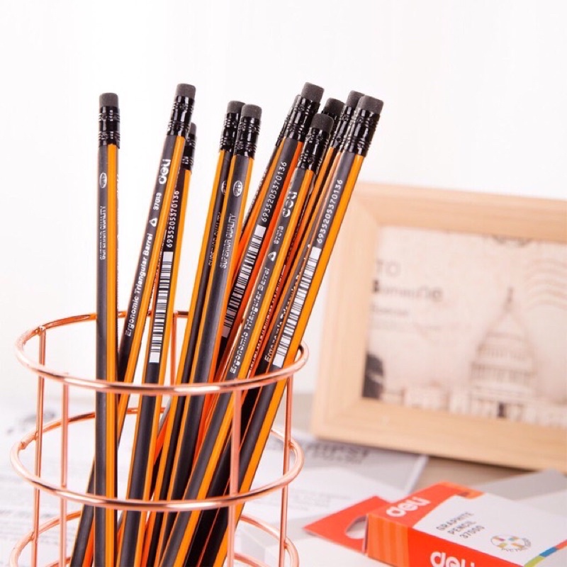 Hộp 12 cây bút chì gỗ Deli 2B 37015/37013