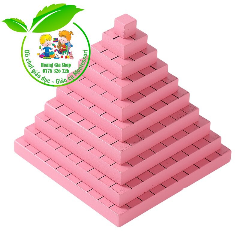 Tháp hình khối bằng gỗ Montessori (Wooden Cube Tower)