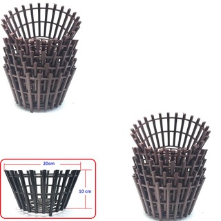 Set 10 chậu nhựa giả gỗ trồng lan số 1 đường kính 20cm cao 10cm