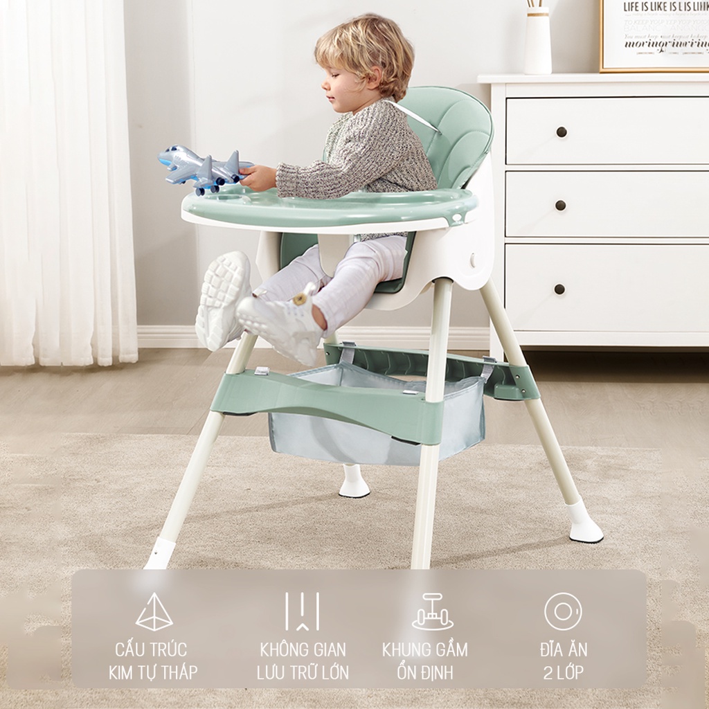 Ghế Ăn Dặm BellyBaby BB105 Có Bánh Xe Siêu Tiện Lợi - Nhập Khẩu Chính Hãng Dành Cho Bé - BellyBaby