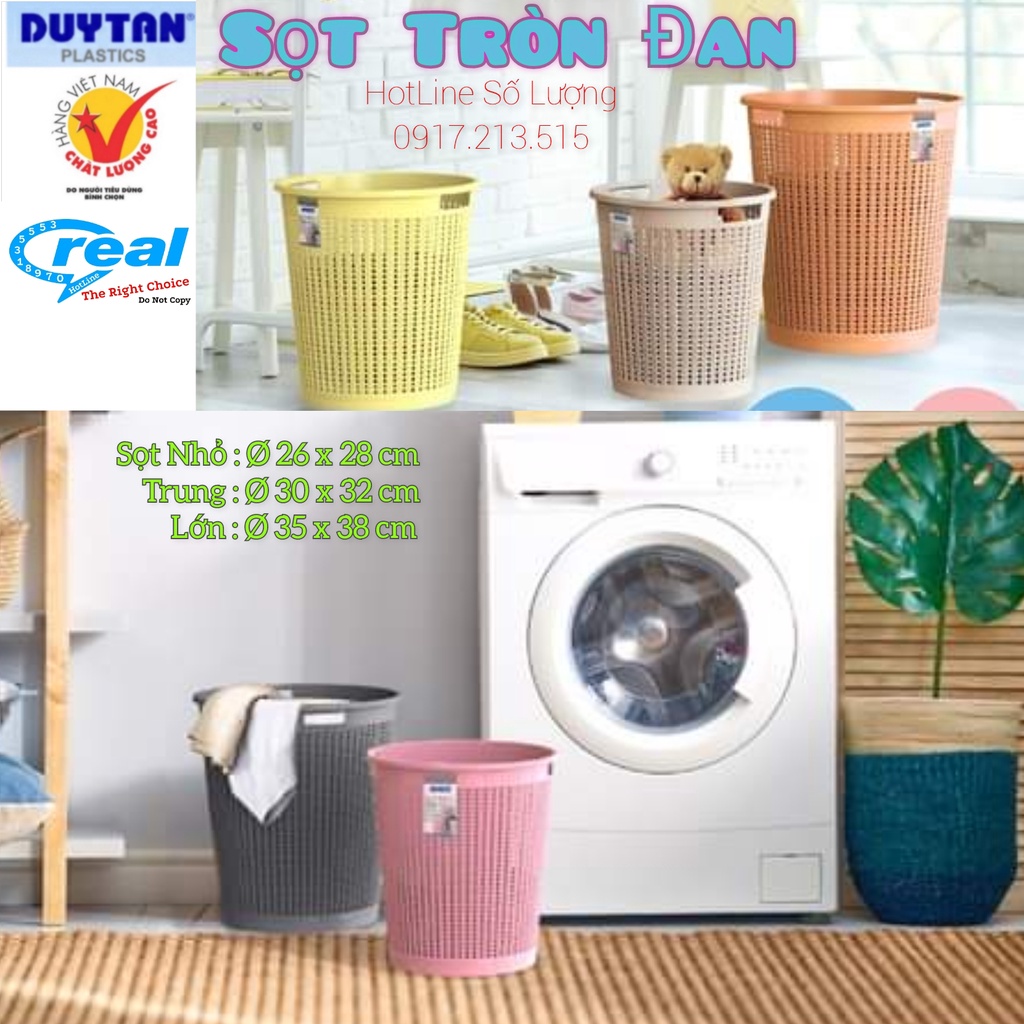 Sọt nhựa tròn đan Duy Tân Nhỏ/Trung/Lớn phong cách hàn quốc dùng làm sọt đựng đồ