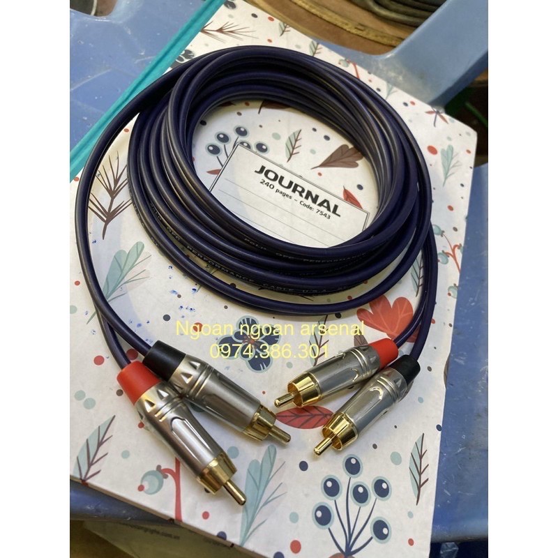 dây tín hiệu av đôi hoa sen rca lõi đồng hãng Poli. báo giá 1cuộn 100m