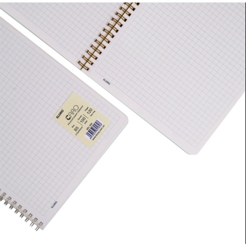 KLONG - Vở lò xo kép Caro mm B5 - 120/ 200 trang; MS: 584 / 585 🐻🌸
