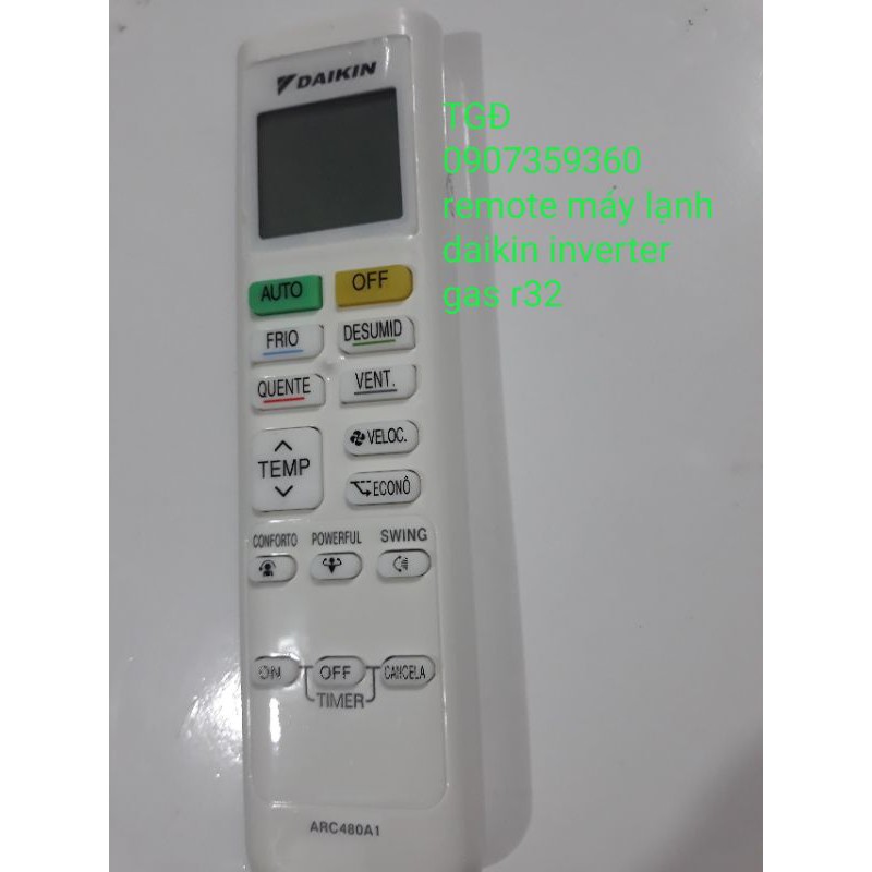 remote máy lạnh Daikin inverter gas r32 ( tặng kèm pin )
