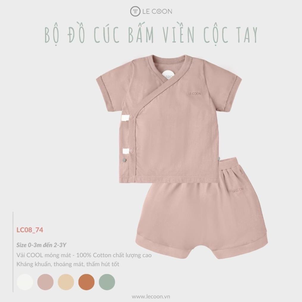 Le coon LC0874 Bộ đồ cúc bấm viền cộc tay  SS2022