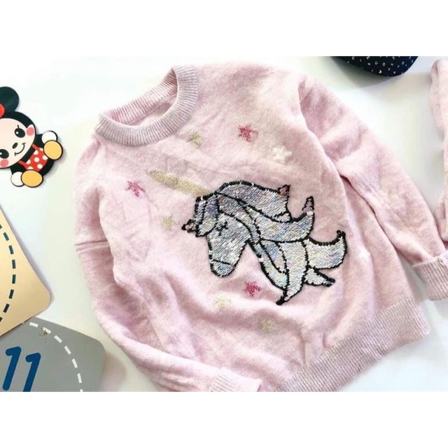 HẾT HÀNG Áo len Pony cầu vồng sequin lấp lánh