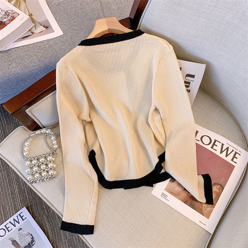 Áo Cardigan Dệt Kim Tay Dài Hai Hàng Nút Đơn Giản Phong Cách Mới Cho Nữ  tao bao