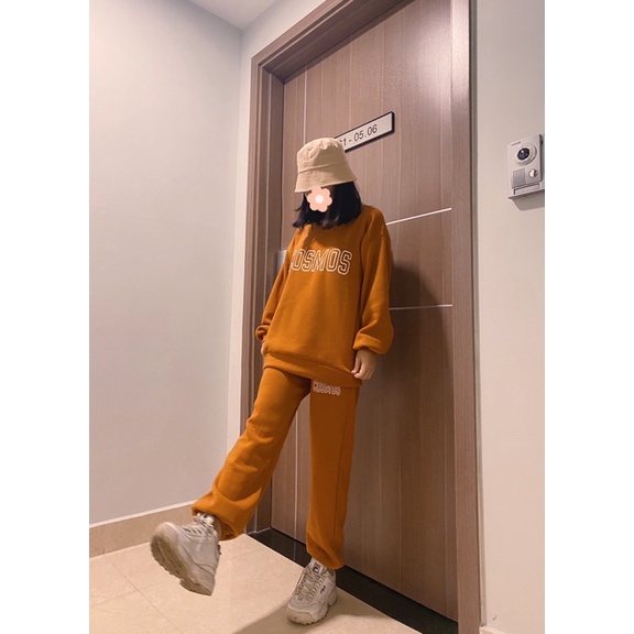 Set nỉ cosmos áo sweater quần boom form rộng ulzzang xixeoshop - v73