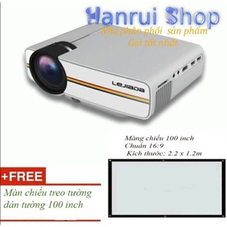 Máy chiếu mini nhỏ gọn yg400 + màn chiếu 100 inch
