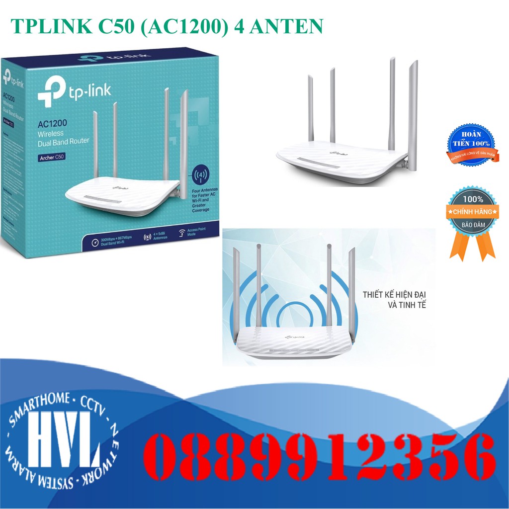 Phát Wifi TP-Link Archer C50 (AC1200) Chính hãng (4 anten, 2 băng tần) | WebRaoVat - webraovat.net.vn